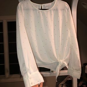 Socialite long sleeve tiny dot blouse size M